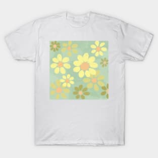 Yellow Floral Daisy Sunflower Pattern T-Shirt